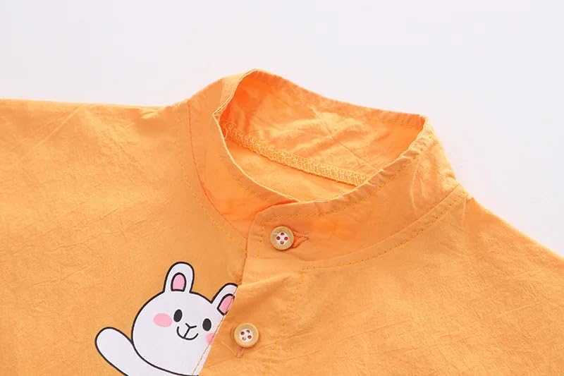 Image of Bold N Elegant Boys Cartoon Cotton Shirt Denim Shorts Set
