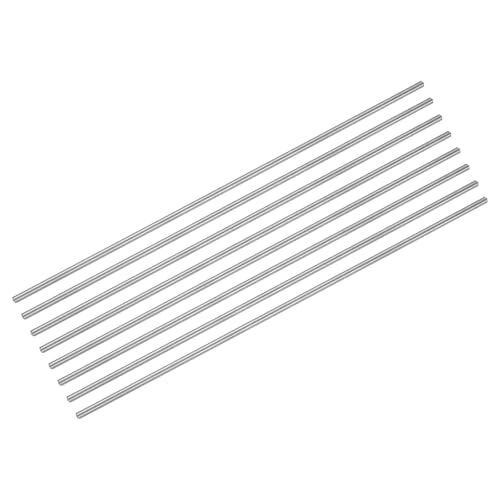 QUARKZMAN 8 Stk Titanium Rundstange 0.04 Zoll Durchmesser(1mm) 8 Zoll Länge GR5 Metall Massiv TC4 Titanium Rundstange Stangenmaterial Für Modellflugzeug Autos Schiff DIY Bastelarbeit