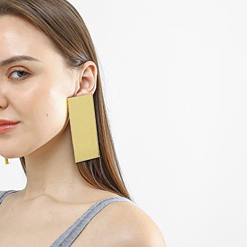 Boucles d'oreilles en argent légères grand rectangle acrylique