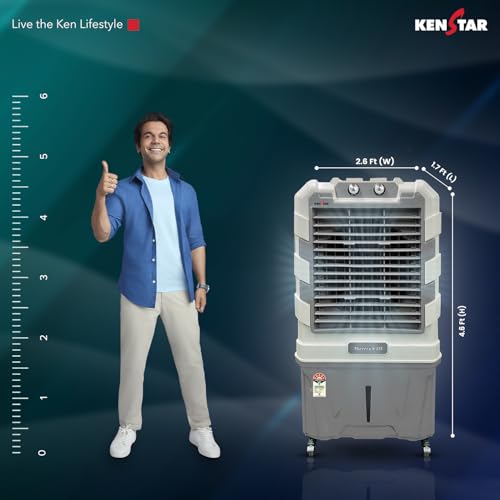 Image of Kenstar Maverick HC 135 L Desert Air Cooler with Honeycomb Cooling Media |5-star BEE Rating | 350 W|Grey