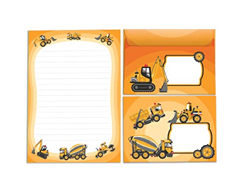 Juego de papel de carta con sobre, para niños y jóvenes (bloque A5 con 25 hojas + 15 sobres)