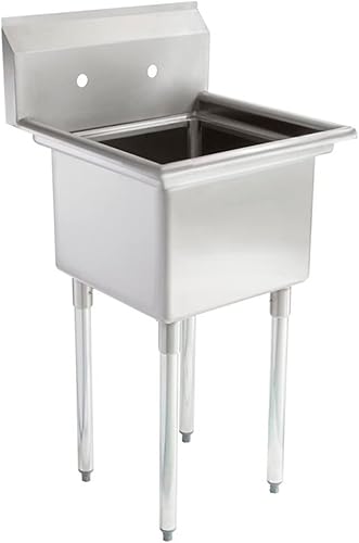 AmGood Preparación y utilidad de acero inoxidable | Tamaño total del fregadero: 20 x 22 pulgadas | Tamaño del tazón: 14 x 16 pulgadas | NSF | Acero