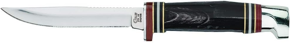 Case WR XX Pocket Knife Buffalo Horn Hunter (Bhmfinn SS) W/Leather Sheath Item #17916 - (Bhmfinn SS) - Length: 6 1/4 Overall Inches