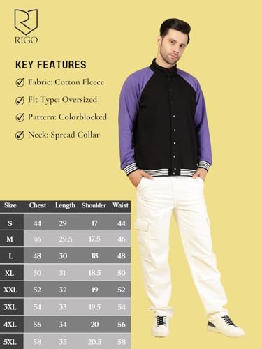 Image of Rigo Varsity Jacket for Men | Streetwear Varsity Jacket | Puff Print Varsity Jacket | Oversized Varsity Jacket for Men