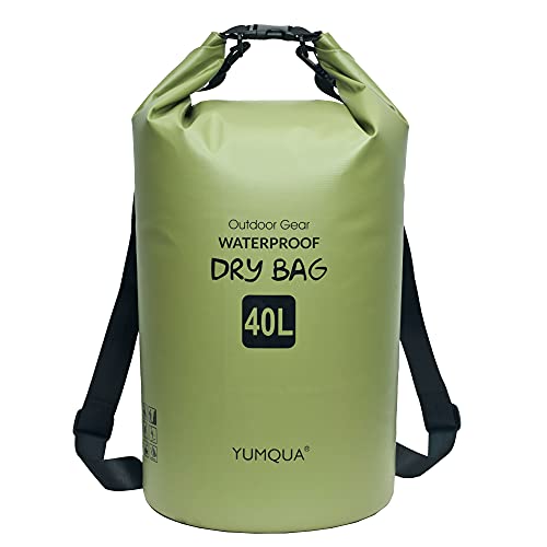 YUMQUA Mochila Impermeável Estanque de 5L/10L/20L/30L/40L, com Fecho de Enrolar E Sistema Flutuante, Ideal para Caiaque, Passeios de Barco, Natação, Caminhadas, Camping E Pesca.