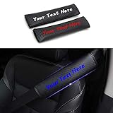 Maiqiken 4D Carbon Fiber Fit for Audi A5 A6 A7 Q3 Q5 Q7 R8 S5 S6 S7 Car Seat Belt Pad Cover - Sticker Text Custom - Car Safety Seat Belt Strap Shoulder Protect Pad ×2PCS