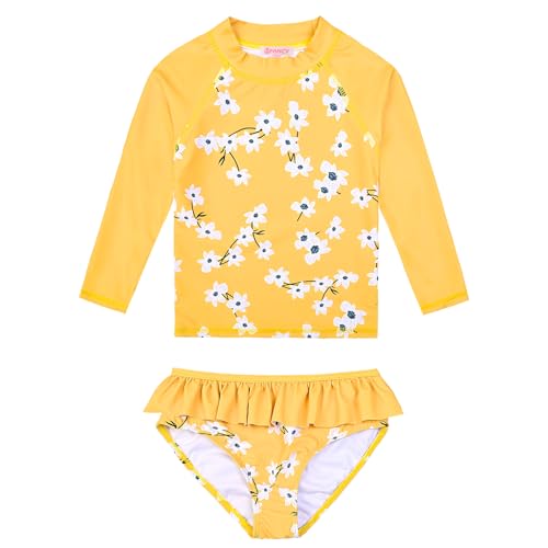 Image of QPANCY Girls Rash Guard Swimwear Swimsuit Bathing Suits UPF 50+ Sun Protection