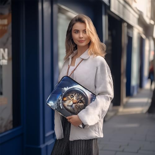 Funda para portátil con diseño de gato astronauta, 13-14 pulgadas miniatura 7