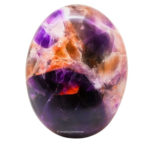 Image of Dreamy Amethyst Crystals and Healing Stones - Large Palm Stone Crystals Piedra - Crystal for Good Luck, Positive Energy, Meditation - Unique Stocking Stuffers and Birthday Gifts for Women, Men