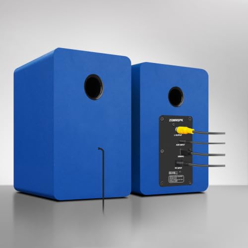 Image of Computer Speakers, Bluetooth 5.3, USB-C, AUX /RCA, 3.5-Inch Woofer, Blue