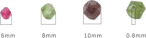 Miniatura 2 de Cuentas redondas de ágata turmalina natural facetada, 0.394 in, 14.2 inhebra para fabricación de joyas