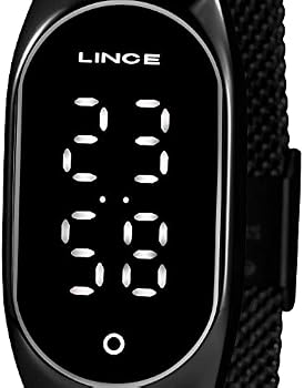 Relogio Lince Feminino preto Digital Led pequeno quadrado LDN4642L