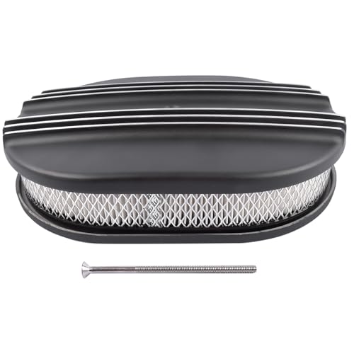Filtre à air ovale de prestige en aluminium noir 30,5 cm pour Chevrolet et Ford