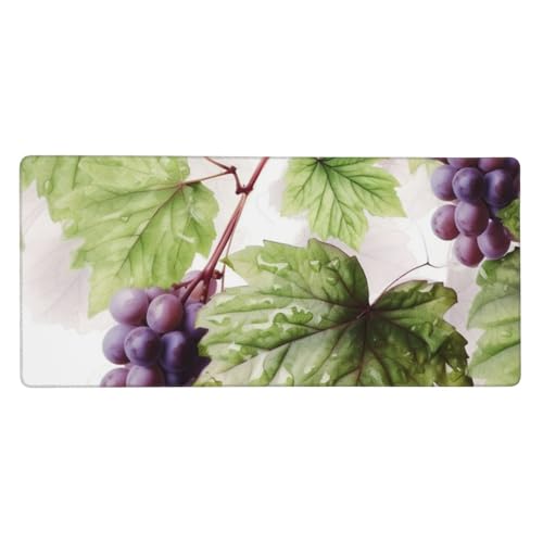 大型デスクマット 35.4 x 15.7インチ 拡張ゲーミングマウスパッド XXL 美しいブドウの葉 キーボードマット ロングマウスパッド デスクデコレーション ライティングパッド デスクトップマット ノートパソコン マウスパッド オフィス ホーム用