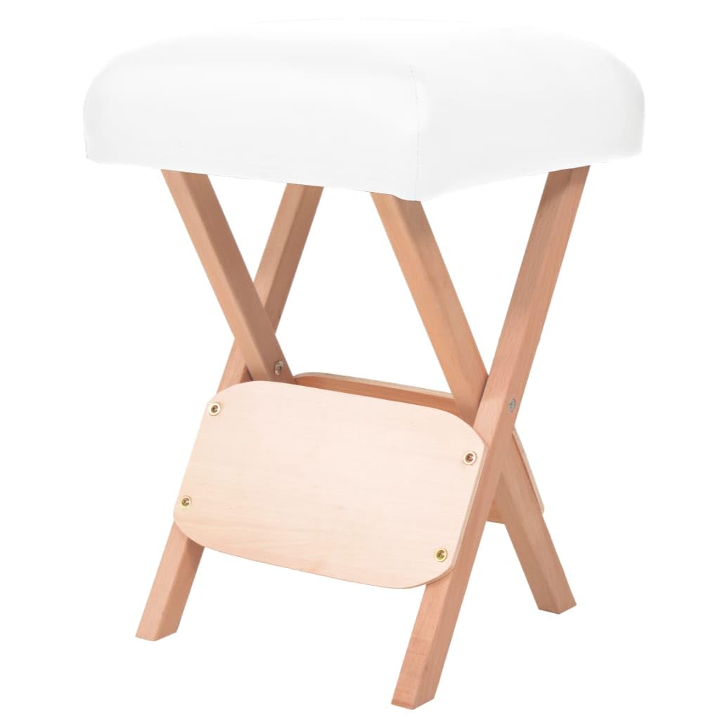 vidaXL Tabouret de Massage Pliant 12 cm d'Epaisseur Portable Table de Massage Blanc