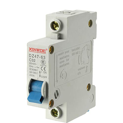Uxcell 1 Pole 32A 230/400V Low-Voltage Miniature Circuit Breaker Din Rail Mount Dz47-63 C32 #TOP2