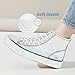 Uoidru High Top Sneakers for Women Canvas Shoes White Canvas High Tops Women Casual Shoes Lace Up Fashion Sneakers (Black,US7.5)