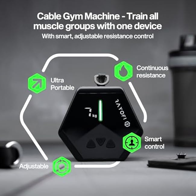 GO-Tone Portable Cable Gym, 7-66LB Adjustable Resistance Band, App & Bluetooth Connection£¬ Multifunctional Fitness Equipment, Suitable for Home & Travel