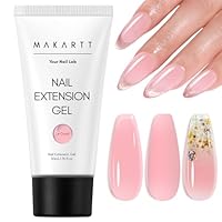 Makartt Poly Nail Extension Gel - Extension Builder Acrylic Poly Nägel Gel, Pink Aufbaugel Extender Gelnägel für Nagelverlängerung, Nagelstärkung, Nail Art Dekoration, 50ML(Natürliches Rosa)