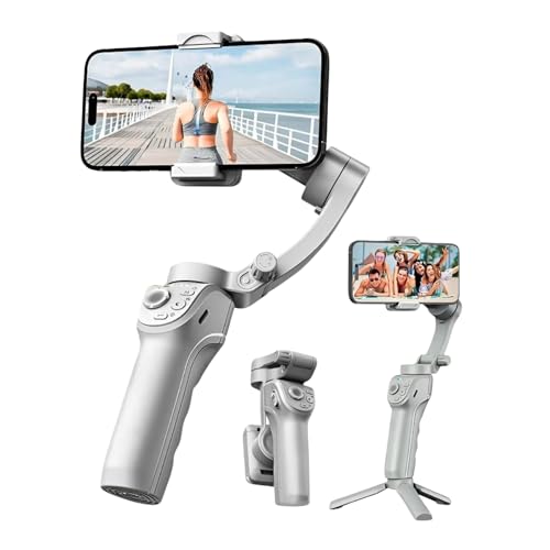 Estabilizador Gimbal 3 Eixos para Celular com Tripé Articulado, Bluetooth e Luz Integrada – Vídeos Estáveis, Portátil – Compatível iOS e Android
