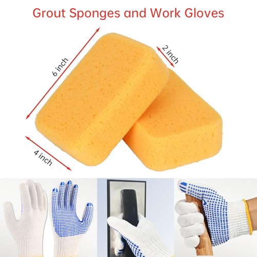Square Notched Tile Trowel Set, with Rubber Grout Float,Grout Sponge and Work Gloves,Ideal for Masonry Tiling Tools and Flooring Installation by CogniForge - Image 6