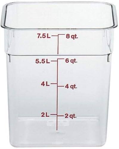 Camwear Polycarbonate Square Food Storage Container, 8 Quart (This does not come with a lid)