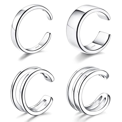 Diamday Pendientes Cuff Pendientes Ear Cuff Plata de Ley 925 Cruz sin perforación falsa hélice Earcuff Pendientes de cartílago Concha Ear Clips para Mujeres Niñas Oreja Joyería