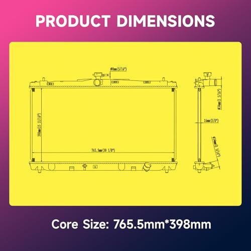Image of CU13270 Engine Radiator Replacement Compatible with 2013-2018 Toyota Avalon 3.5L, 2012-2016 Camry 2.5L, 2012-2016 Camry 3.5L, 2013-2017 Avalon 2.5L 164000V120 8013270 TO3010340