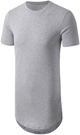 JD Apparel Men's Basic Hipster Hip Hop Elong Longline Crewneck T-Shirt