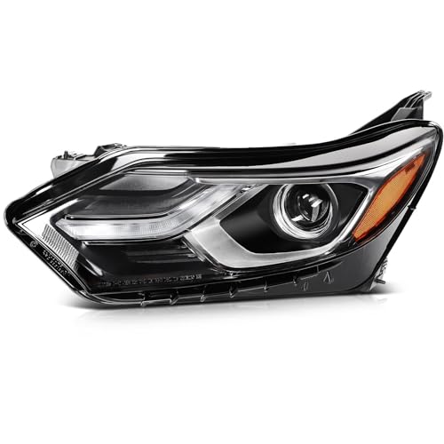 Headlight Assembly Fit for 2018-2020 Chevy Equinox,Halogen Headlamp with LED DRL Replacement Left Driver Side Black Housing Amber Reflector GM2502469 84194561 84428283