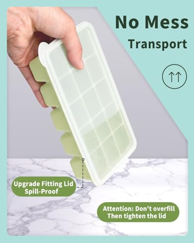 Molde de Silicona para Cubos de Hielo con Tapa y Contenedor, Pack de 2 miniatura 4