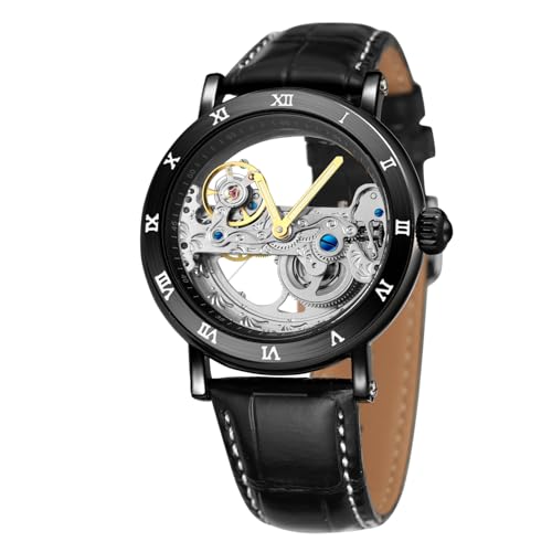 FORSINING Vintage Mechanical Watches Transparent Skeleton Automatic Mens Watch Luxury