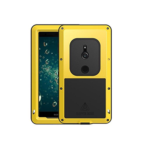 Bpowe - Custodia rigida in alluminio per Sony Xperia XZ2 Giallo