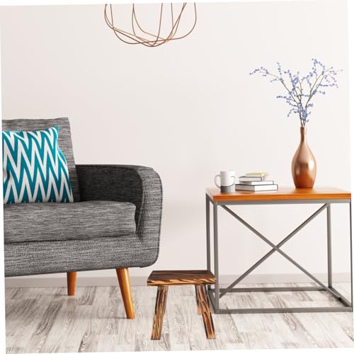 Taburete pequeño de madera maciza para evitar golpes con bordes suaves 7