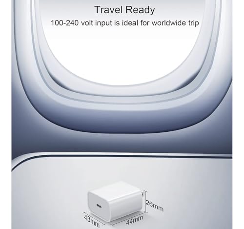 Image of Original 20 Watt Fast Charger USB Type C Adapter with Type C to Lightning Cable for iPhone14 Plus | iPhone 14 Pro | iPhone 13 Pro (Adapter and Cable)