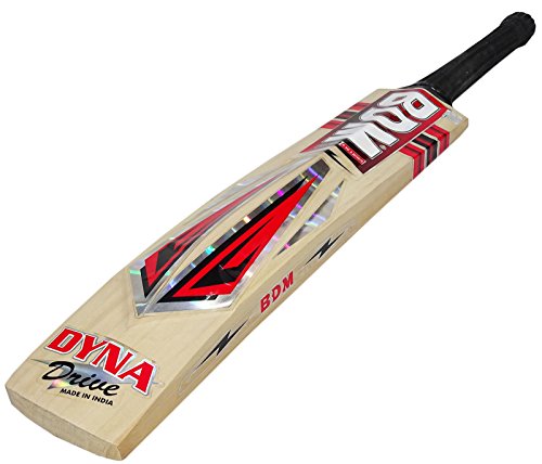 BDM Dyna Drive English Willow Wood Cricket Bat with Carry Case Adult Sizes - Choose Weight