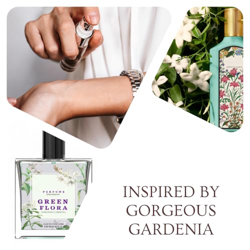 Image of Green Flora Eau De Parfum 50ml | Inspired by Gorgeous Gardenia | Long Lasting Gardenia Floral Fragrance Spray | Fresh Clean Scent | Women & Men (50ML, GREEN FLORA)