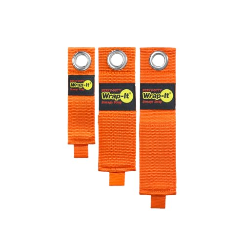 Heavy-Duty Wrap-It Storage Straps (Assorted 3-Pack), Blaze Orange