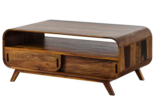 Table Basse en Bois de Sheesham 120x70x50 Marron foncé laqué Mailand #231