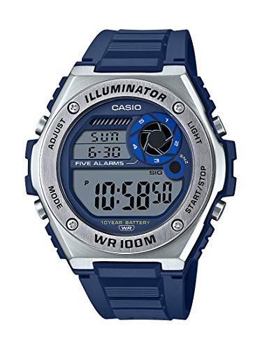 Image of Casio MWD100H Series | Men's Digital Watch | 1 /100 SEC Stopwatch | Countdown Timer | LED Light | 100 Meter Water Resistance | Multi Function Alarm | Auto Calendar | Dual Time | 10 Yr Battery