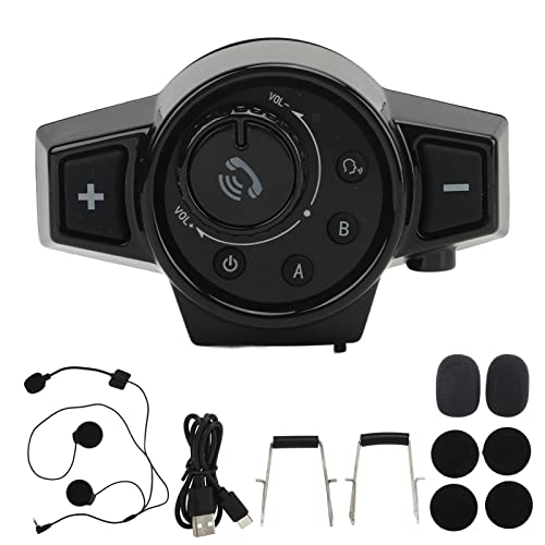 Motorcycle Helmet Bluetooth Headset Bluetooth 5.0 Motorcycle Intercom Riding Call Hands Music Motorbike Helmet Communication System for Cycling Enthusiasts ABS Material 224g