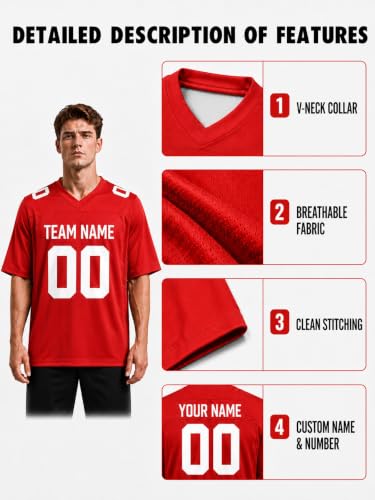 Image of Custom Replica Football Jersey with Name Number Logo