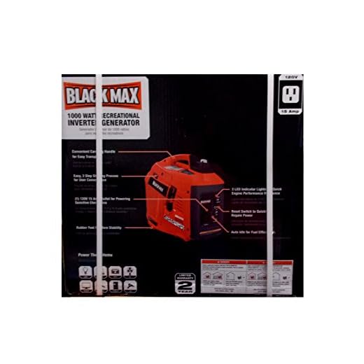 Black Max 900W / 1000W Digital Inverter Generator - Gas Powered