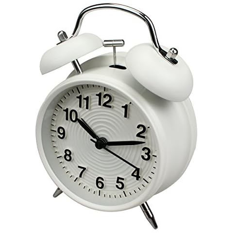 Homchen 4” Twin Bell Alarm Clock with Nightlight Cover