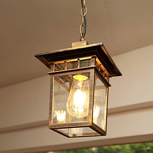Plafonnier suspension balcon étanche IP55 lustre e27 bronze 28cm