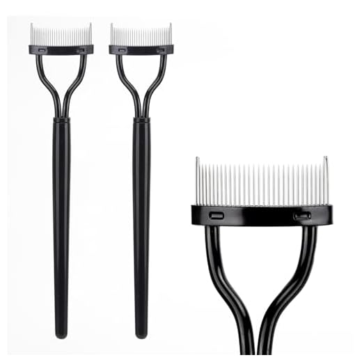 2 Pcs Eyelash Separator Tool Mascara Brushes Eyelash Comb Separator Definer Lash Comb for Combing, Separating Lashes - Black