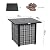 Werph 28 in Propane Fire Pit Table, ETL-Certified Fire Table with Lava Rocks for Patio Deck Garden Courtyard, 50,000 BTU Square Fire Pit Table with Lid, Black