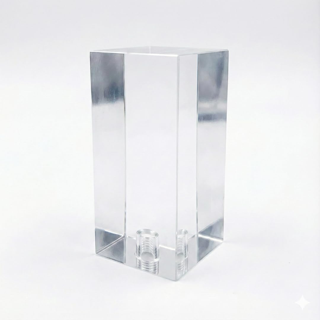 Royal Designs, Inc. F-5037L-1 Clear Lucite Lamp Finial, 1 x 2 inch, Rectangle