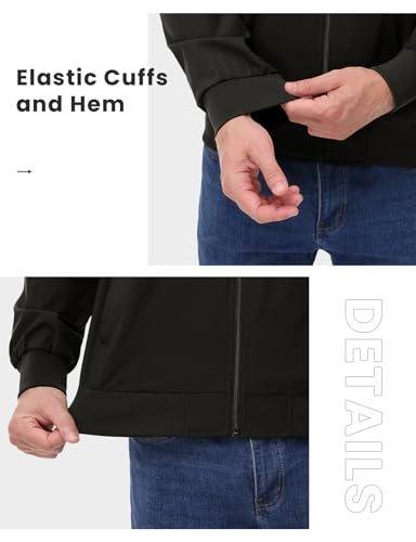 Image of TBMPOY Mens Lightweight Jackets Light Windbreaker Full Zip Casual Work Jacket Golf Business Fall Track Coat with Pockets