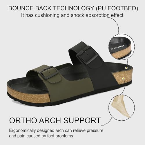 Image of Centrino Men's Berkin-Style Slip-On Sandals | Open Toe Design | Soft PU Footbed | Lightweight & Comfortable | Arch Support | On-Grip Sole | Casual Outdoor Wear (9209)